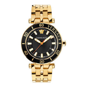 Versace Men's VEZ300721 Greca Sport Date Swiss Made Gold IP Bracelet Watch